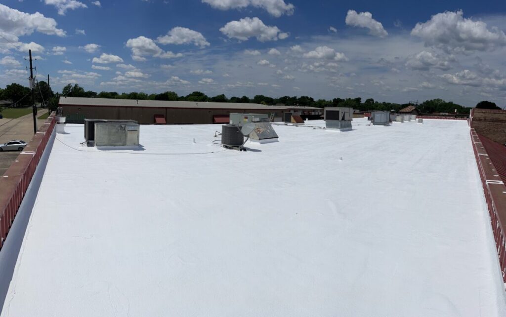 Pepper Coatings Restores North Richland Hills Roof After Hail Roof coating in North Richland Hills