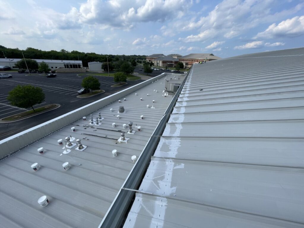 Louisiana Silicone Roof covering with acrylic spray