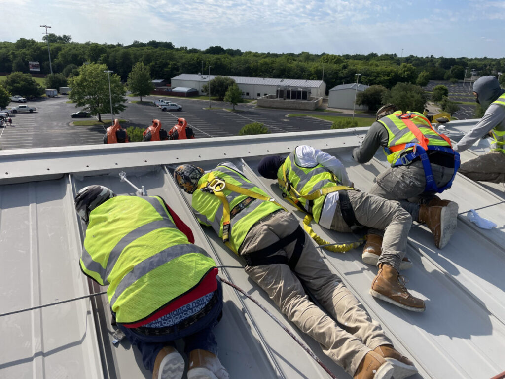 Louisiana Silicone Roof covering with acrylic spray
