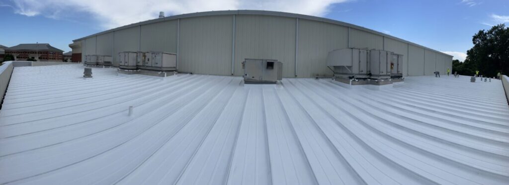 Louisiana Silicone Roof covering with acrylic spray