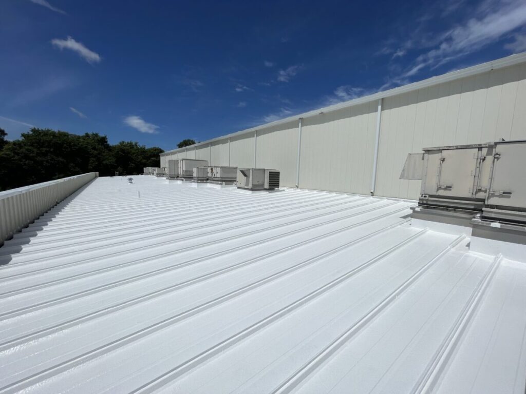 Louisiana Silicone Roof covering with acrylic spray