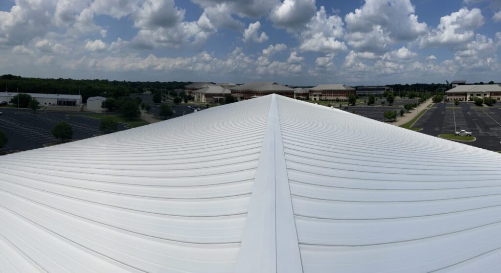 Louisiana Silicone Roof covering with acrylic spray