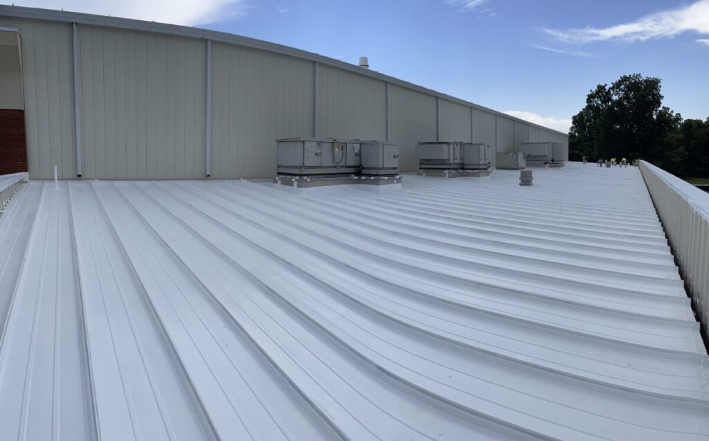Louisiana Silicone Roof covering with acrylic spray