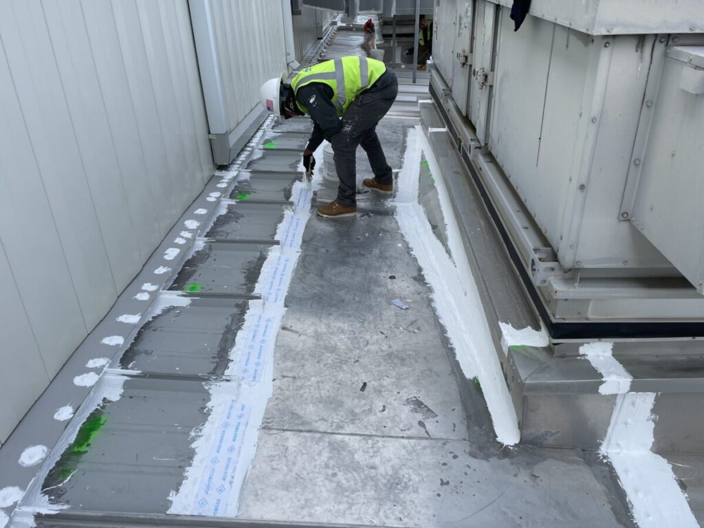 Louisiana Silicone Roof covering with acrylic spray
