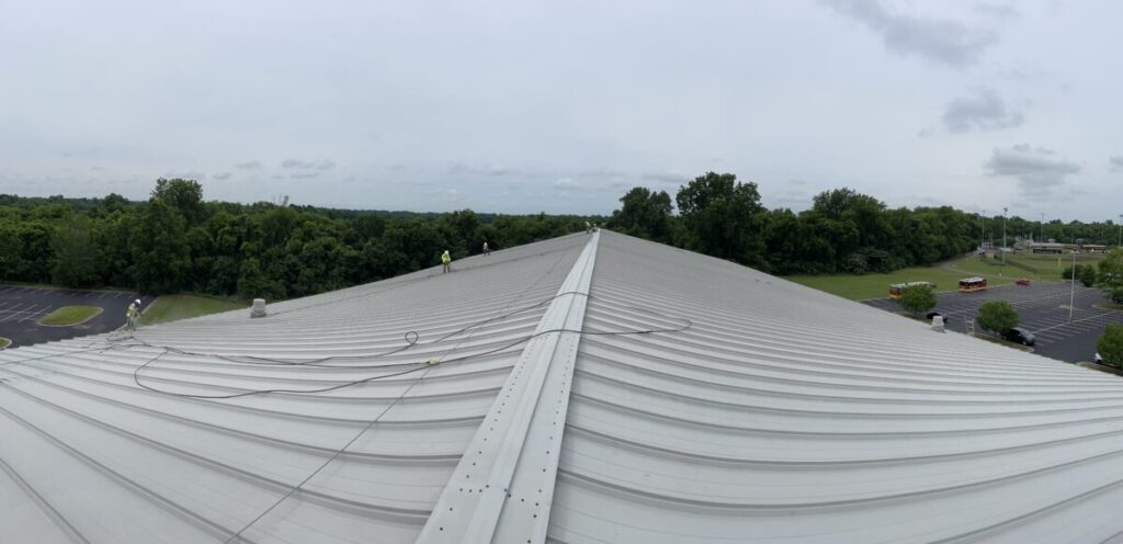 Louisiana Silicone Roof covering with acrylic spray
