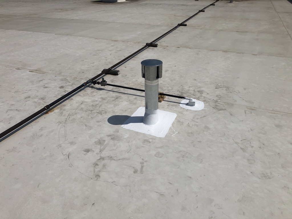 Roof vent dry-in and pitch pan installation at 1217 W Corporate Dr in Arlington, TX