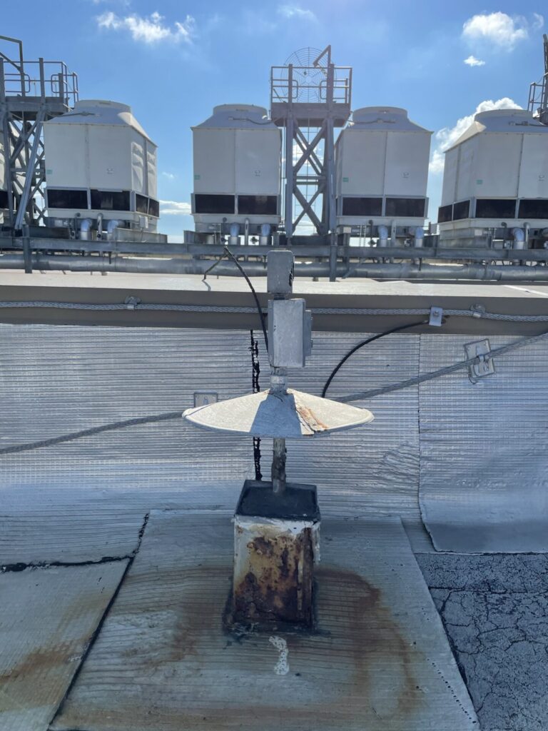 Modified Bitumen roof on the AT&T fiber optic hub at 5820 Alpha Rd in the Dallas Midtown District