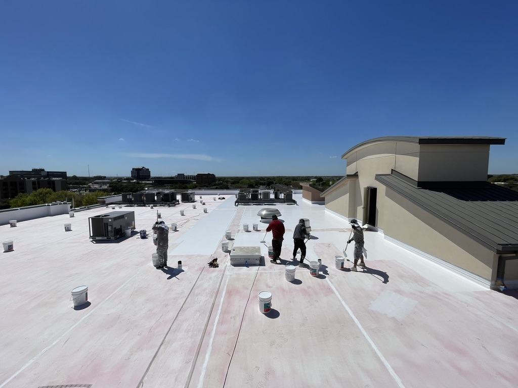Sealed penetrations and field seams on the 18,000 sq ft TPO roof at Saint Camillus, Hurst, TX