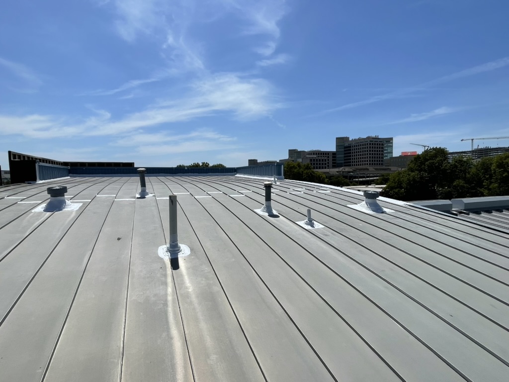 One of nine roof penetrations sealed with silicone mastic near UT Southwestern, Dallas, TX