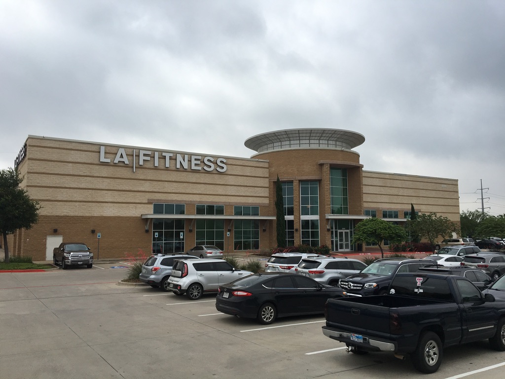 Failing Modified Bitumen membrane seams along the south wall at LA Fitness, Preston Rd, Dallas, TX