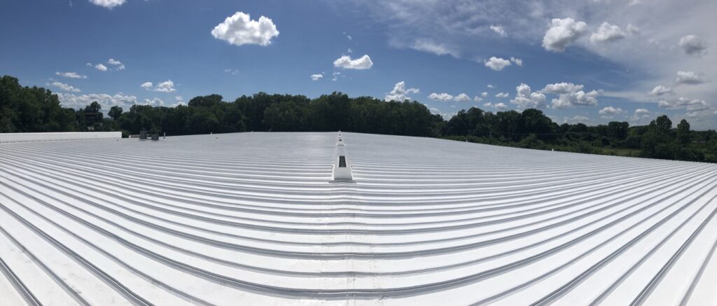 Reflective finished roofing system at the 60,000 sq ft GoodYear retread facility near Clinton National Airport