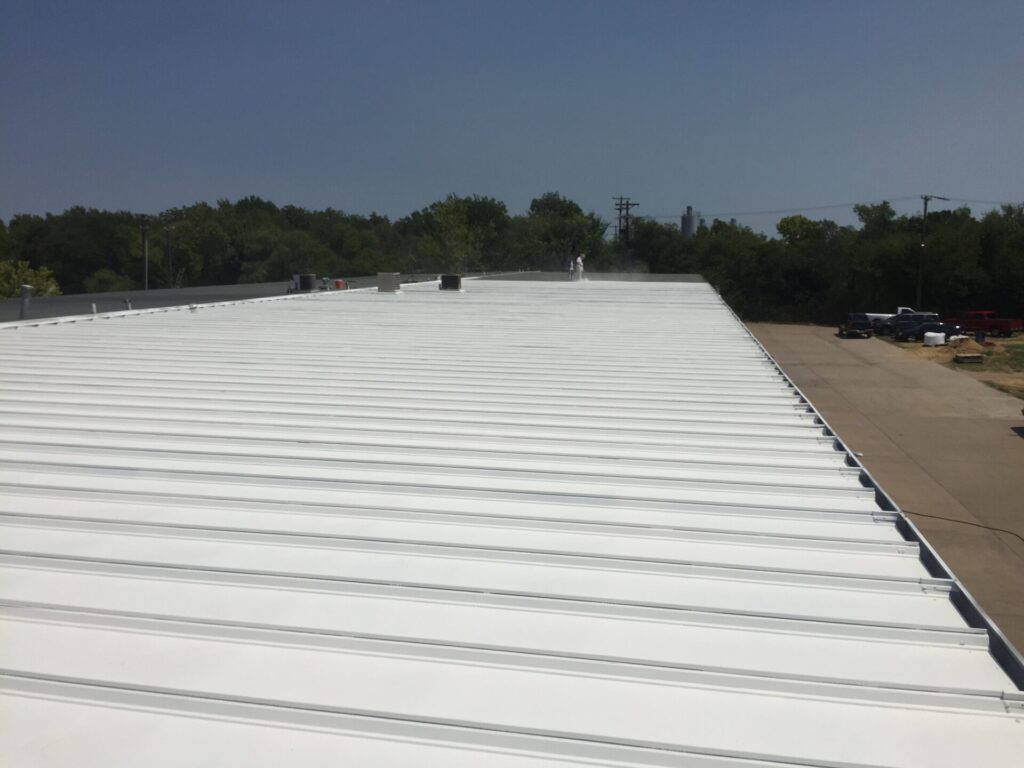 3-course application at penetrations on the metal roof, Carey Cox Company, McKinney, Texas